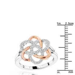Diamond Flower Ring 10K White Gold 0.13ct Gold -Fashion Accessories Shop diamond flower ring in rose gold 018ct 10k gold rulerwh