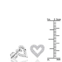 Women's Diamond Heart Earrings 0.29ct 14K White Gold -Fashion Accessories Shop diamond heart earrings 029ct 14k gold p 44605 rulerwh