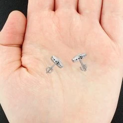 Diamond Heart Earrings Studs: 10K White Gold Pave Diamonds 0.5ct 7 Diamond Heart Earrings Studs: 10K White Gold Pave Diamonds 0.5ct -Fashion Accessories Shop diamond heart earrings studs 10k gold pave diamonds 05ct 4