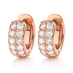 Diamond Hoop Earrings 14K Yellow Gold 1 Carat Diamond Huggie Earrings -Fashion Accessories Shop diamond hoop earrings 14k diamond huggie earrings 94ct p 6266 ro