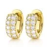 Diamond Hoop Earrings 14K Yellow Gold 1 Carat Diamond Huggie Earrings