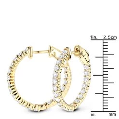 Diamond Hoop Earrings 2.20ct 14K Yellow Gold Inside Out 13 Diamond Hoop Earrings 2.20ct 14K Yellow Gold Inside Out -Fashion Accessories Shop diamond hoop earrings 220ct 14k inside out p 45375 rulerye