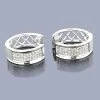 Diamond Hoop Huggie Earrings In Sterling Silver .30ct