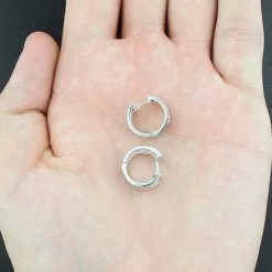 Diamond Hoop Huggie Earrings In Sterling Silver .30ct -Fashion Accessories Shop diamond hoop huggie earrings in sterling silver 30ct p 38813back