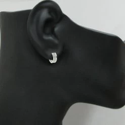 Diamond Hoop Huggie Earrings In Sterling Silver .30ct -Fashion Accessories Shop diamond hoop huggie earrings in sterling silver 30ct p 38813bod