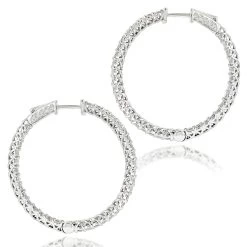Diamond Hoops 14K White Gold Diamond Hoop Earrings Inside Out 3.5ct -Fashion Accessories Shop diamond hoops 14k diamond hoop earrings inside out 444 p 7044 backwh