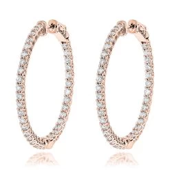 Diamond Hoops 14K White Gold Diamond Hoop Earrings Inside Out 3.5ct -Fashion Accessories Shop diamond hoops 14k diamond hoop earrings inside out 444 p 7044 ro