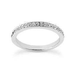Thin Diamond Platinum Engagement Wedding Band 0.23ct 2.4mm