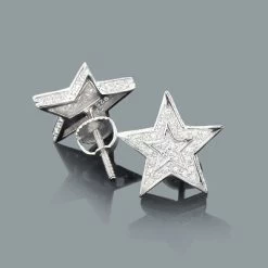 Diamond Star Earrings Studs 0.11ct Sterling Silver