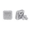 Pave Diamond Stud Earrings Under 300 - 10K White Gold Square Studs 0.33ct -Fashion Accessories Shop diamond stud earrings under 300 10k gold studs 029ct wh
