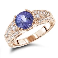 Diamond Tanzanite Engagement Ring For Women 14K White Gold 0.3 Ctd 1.5ctt 10 Diamond Tanzanite Engagement Ring For Women 14K White Gold 0.3 Ctd 1.5ctt -Fashion Accessories Shop diamond tanzanite engagement ring for women 14k gold 029ctd 15ctt ro