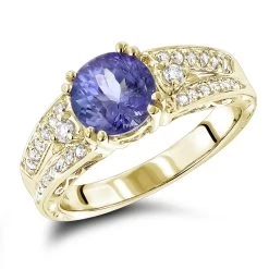 Diamond Tanzanite Engagement Ring For Women 14K White Gold 0.3 Ctd 1.5ctt 9 Diamond Tanzanite Engagement Ring For Women 14K White Gold 0.3 Ctd 1.5ctt -Fashion Accessories Shop diamond tanzanite engagement ring for women 14k gold 029ctd 15ctt ye