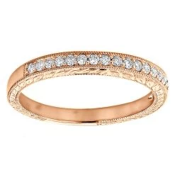 Diamond Wedding Band For Women 1/3ct Thin Antique Style Ring 14K White Gold -Fashion Accessories Shop diamond wedding band for women 12ct thin antique style ring 14k gold ro