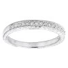 Diamond Wedding Band For Women 1/3ct Thin Antique Style Ring 14K White Gold -Fashion Accessories Shop diamond wedding band for women 12ct thin antique style ring 14k gold wh