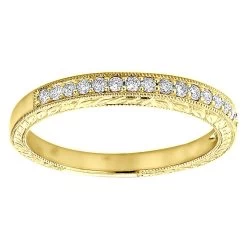 Diamond Wedding Band For Women 1/3ct Thin Antique Style Ring 14K White Gold -Fashion Accessories Shop diamond wedding band for women 12ct thin antique style ring 14k gold ye