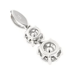 18K White Gold Double Cluster Diamond Pendant 0.49ct By Luccello -Fashion Accessories Shop double cluster diamond pendant 049ct 18k luccello jewelry backwh