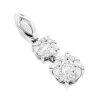 18K White Gold Double Cluster Diamond Pendant 0.49ct By Luccello -Fashion Accessories Shop double cluster diamond pendant 049ct 18k luccello jewelry wh