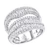 Exquisite 14K White Gold Diamond Cocktail Ring For Women By Luxurman 2.75ct -Fashion Accessories Shop exquisite 14k gold diamond cocktail ring for women by luxurman 275ct mainwh