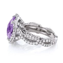 Purple Amethyst Diamond Cocktail Ring 11ct 6 Purple Amethyst Diamond Cocktail Ring 11ct -Fashion Accessories Shop fine gemstone jewelry purple amethyst diamond cocktail ring 11ct 2