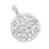 Ladies Diamond Medallion Flower Pendant 0.12ct 10K White Gold -Fashion Accessories Shop flower jewelry ladies diamond medallion pendant 012ct 10k wh