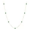 Gemstone By The Yard Chain: 14K Yellow Gold Women's Emerald Necklace 1.33ct