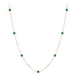 Gemstone By The Yard Chain: 14K Yellow Gold Women's Emerald Necklace 1.33ct -Fashion Accessories Shop gemstone by the yard chain 14k gold womens emerald necklace 133ct ro