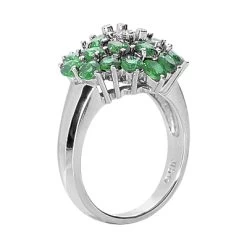 Ladies Diamond And Emerald Ring 14K White Gold 0.24ctd 4.40ct -Fashion Accessories Shop gemstone jewelry ladies diamond and emerald ring 14k 024ctd 440cte p 29488 back white
