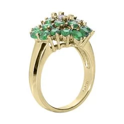 Ladies Diamond And Emerald Ring 14K White Gold 0.24ctd 4.40ct -Fashion Accessories Shop gemstone jewelry ladies diamond and emerald ring 14k 024ctd 440cte p 29488 back yellow