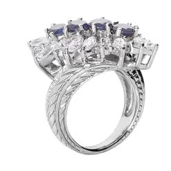 Ladies Diamond And Sapphire Ring 14K White Gold 1.90ctd 1.60cts -Fashion Accessories Shop gemstone jewelry ladies diamond and sapphire ring 14k 190ctd 160cts p 29675 back white