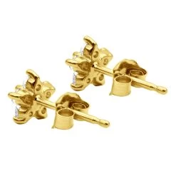 Genuine Diamond Star Stud Earrings Cluster Starfish Design 14K Yellow Gold 0.2ct -Fashion Accessories Shop genuine diamond star stud earrings cluster starfish design 14k gold 02ct back yellow