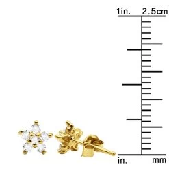 Genuine Diamond Star Stud Earrings Cluster Starfish Design 14K Yellow Gold 0.2ct -Fashion Accessories Shop genuine diamond star stud earrings cluster starfish design 14k gold 02ct ruler yellow