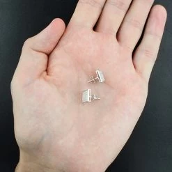 Gold Pave Diamond Stud Earrings 0.41ct 10K White Gold -Fashion Accessories Shop gold pave diamond stud earrings 041ct 10k p 50015back