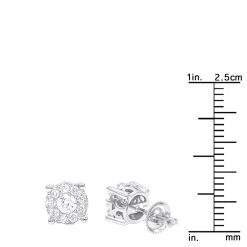 Halo 14K White Gold Cluster Diamond Earrings Studs For Men Or Women 3/4ct 13 Halo 14K White Gold Cluster Diamond Earrings Studs For Men Or Women 3/4ct -Fashion Accessories Shop halo 14k gold cluster diamond earrings studs for men or women 34ct rulerwh