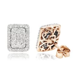 Halo 3 Carat Look Cluster Diamond Stud Earrings 1ct By Luxurman -Fashion Accessories Shop halo 3 carat look cluster diamond stud earrings 1ct by luxurman ro