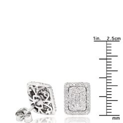 Halo 3 Carat Look Cluster Diamond Stud Earrings 1ct By Luxurman -Fashion Accessories Shop halo 3 carat look cluster diamond stud earrings 1ct by luxurman rulerwh