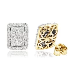 Halo 3 Carat Look Cluster Diamond Stud Earrings 1ct By Luxurman -Fashion Accessories Shop halo 3 carat look cluster diamond stud earrings 1ct by luxurman ye