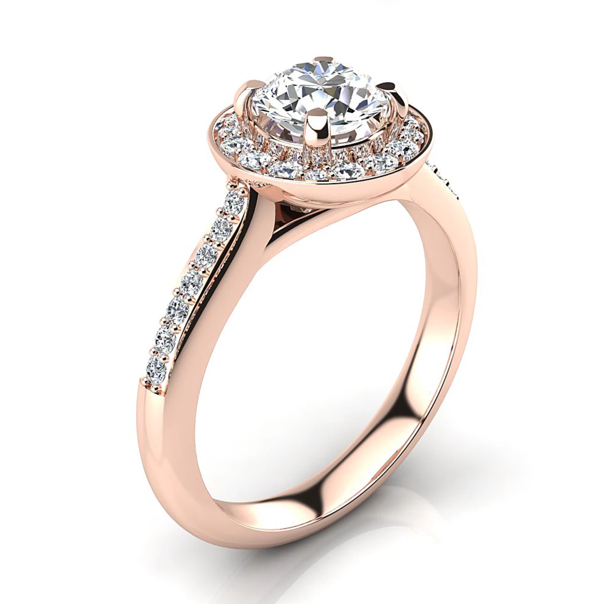 Halo Designer 18K Yellow Gold G/VS Round Diamond Engagement Ring 1.1ct By Luxurman 5 Halo Designer 18K Yellow Gold G/VS Round Diamond Engagement Ring 1.1ct By Luxurman - Image 3