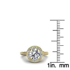 Halo Designer 18K Yellow Gold G/VS Round Diamond Engagement Ring 1.1ct By Luxurman 15 Halo Designer 18K Yellow Gold G/VS Round Diamond Engagement Ring 1.1ct By Luxurman -Fashion Accessories Shop halo designer 18k gold gvs round diamond engagement ring 11ct by luxurman ruler