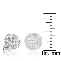 Halo Diamond Cluster Earrings Studs 1.61ct 14K White Gold -Fashion Accessories Shop halo diamond cluster earrings 161ct 14k gold rulerwh