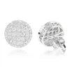 Halo Diamond Cluster Earrings Studs 1.61ct 14K White Gold -Fashion Accessories Shop halo diamond cluster earrings 161ct 14k gold wh