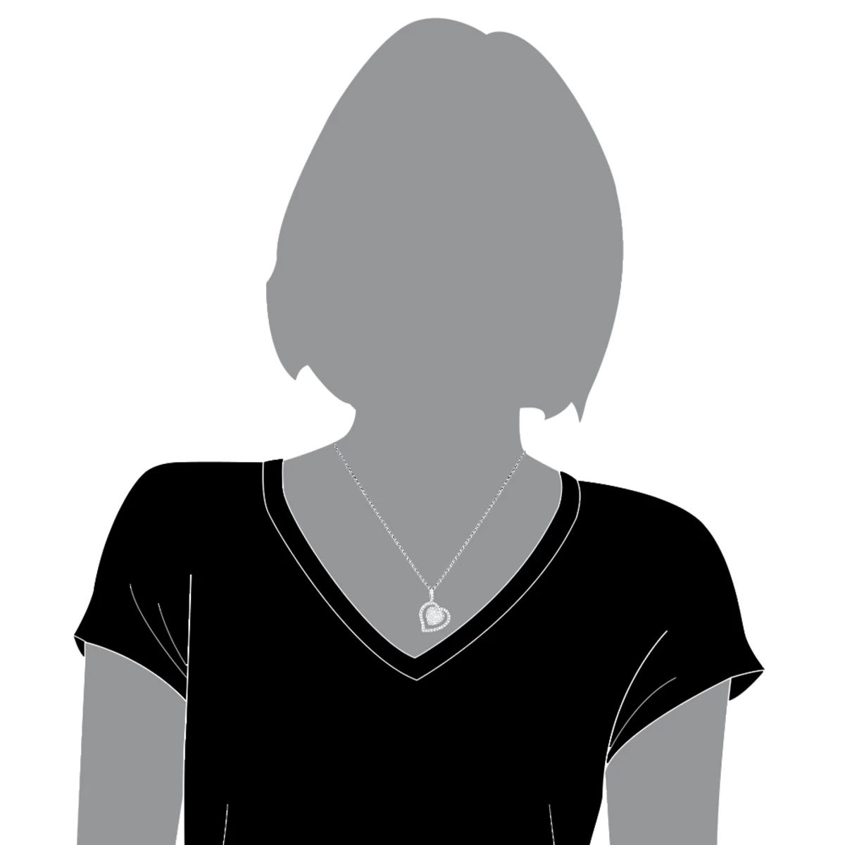 14K White Gold Designer Diamond Heart Pendant 0.9ct 7 14K White Gold Designer Diamond Heart Pendant 0.9ct - Image 5