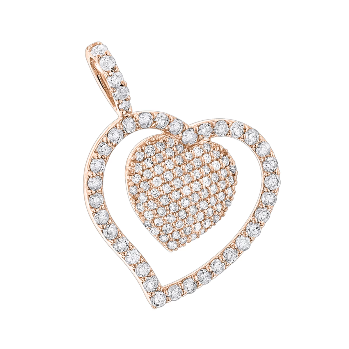 14K White Gold Designer Diamond Heart Pendant 0.9ct 5 14K White Gold Designer Diamond Heart Pendant 0.9ct - Image 3