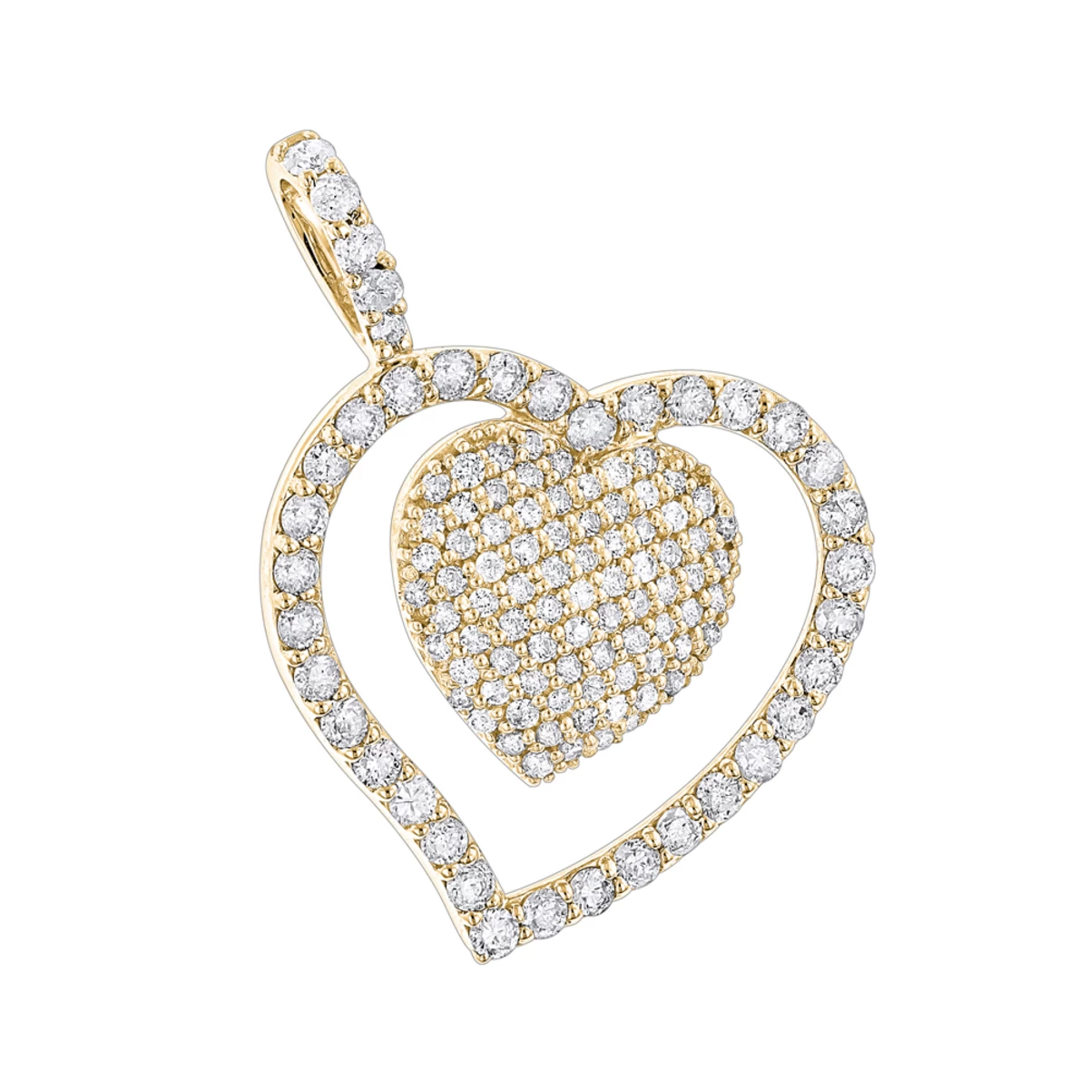 14K White Gold Designer Diamond Heart Pendant 0.9ct 4 14K White Gold Designer Diamond Heart Pendant 0.9ct - Image 2