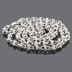 Hip Hop Diamond Chains: 14K White Gold Diamond Necklace 6.09 -Fashion Accessories Shop hip hop diamond chains 14k diamond necklace 609 p 22595back