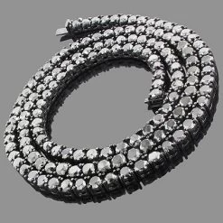 Hip Hop Men's 10K Gold Black Diamond Chain 125.20ct