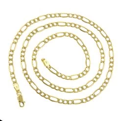 Hollow 10K Yellow Gold Figaro Chain For Men & Women 5.5mm Wide -Fashion Accessories Shop hollow 10k gold figaro chain for men women 55mm wide backye
