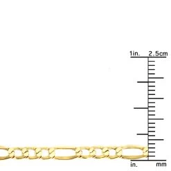 Hollow 14K Yellow Gold Figaro Chain For Men & Women 3.5mm Wide -Fashion Accessories Shop hollow 14k gold figaro chain for men women 35mm wide rulerye