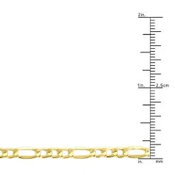 Hollow 14K Yellow Gold Figaro Chain For Men & Women 4.5mm Wide -Fashion Accessories Shop hollow 14k gold figaro chain for men women 45mm wide rulerye