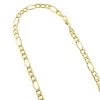 Hollow 14K Yellow Gold Figaro Chain For Men & Women 6.5mm Wide