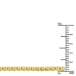 Hollow 14K Yellow Gold Franco Chain For Men & Women Round Diamond Cut 2.7mm -Fashion Accessories Shop hollow 14k gold franco chain for men women round diamond cut 27mm rulerye